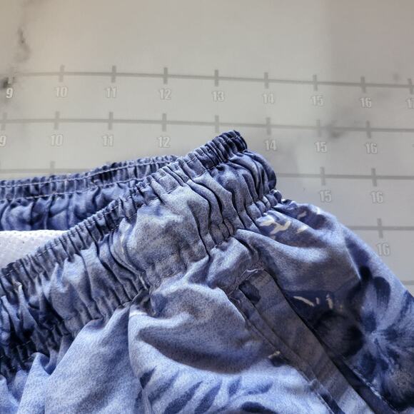 Sand N Sun Shorts Size L Blue Floral Tropical Drawstring Casual Summer Waist 26 - Picture 9 of 10